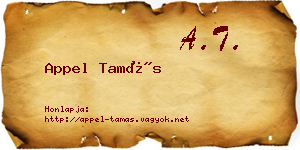 Appel Tamás névjegykártya
