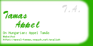tamas appel business card